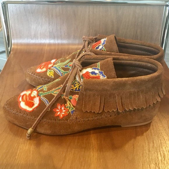 New! Tory Burch Huntington bead fringed booties - Picture 5 of 7